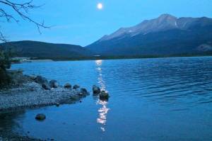 Full moon over Muncho Lake, B.C.