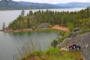 Overlooking the beach at Ellison Provincial Park