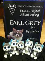 Election sign and earl Grey Minions