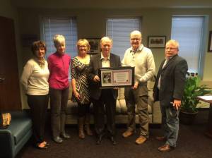 Cathy MacKenzie, Kathy Chisholm, Cindy Murphy, Minister Keith Colwell, Hugh Chisholm and Joe Popovitch
