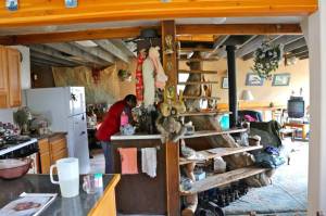 Margaret's kitchen, part of living room, and treehouse stairs!